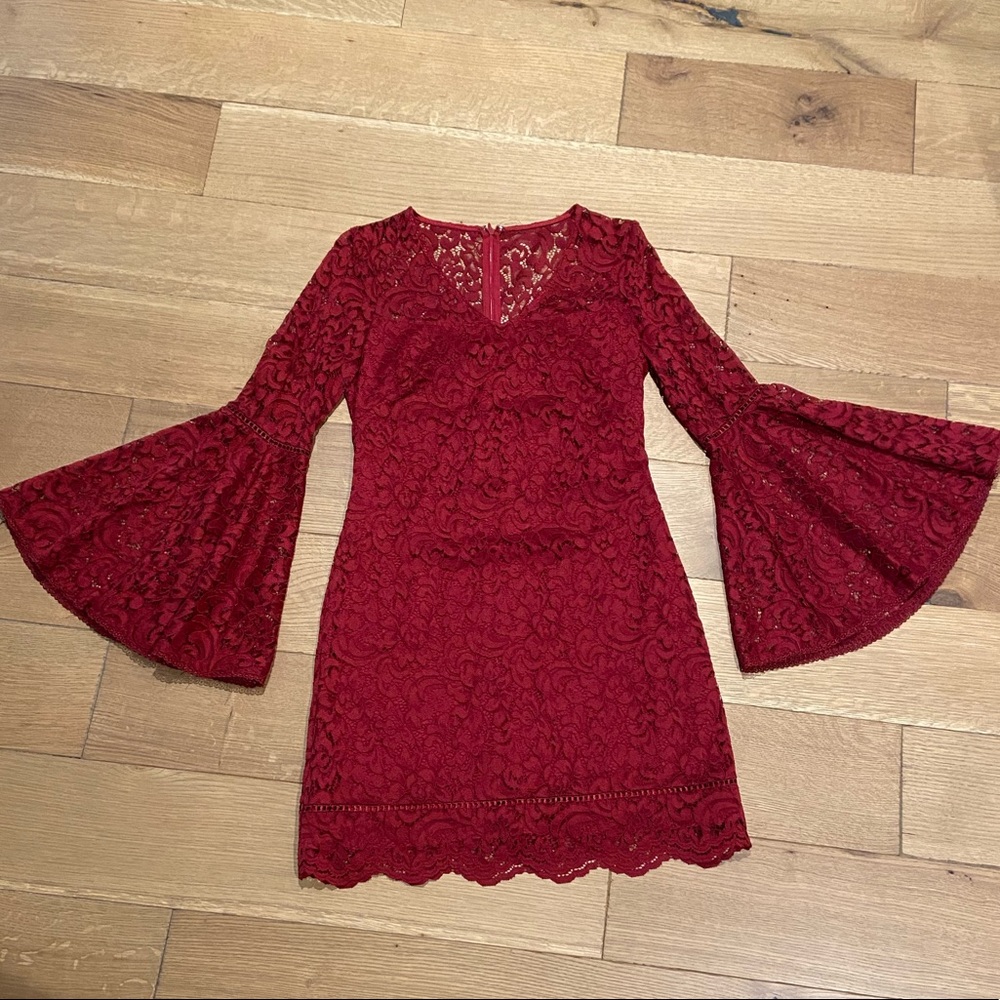 WHBM dark rouge lace cocktail/party dress